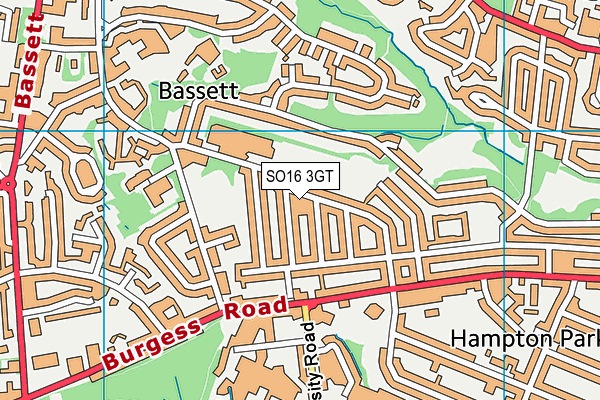 SO16 3GT map - OS VectorMap District (Ordnance Survey)