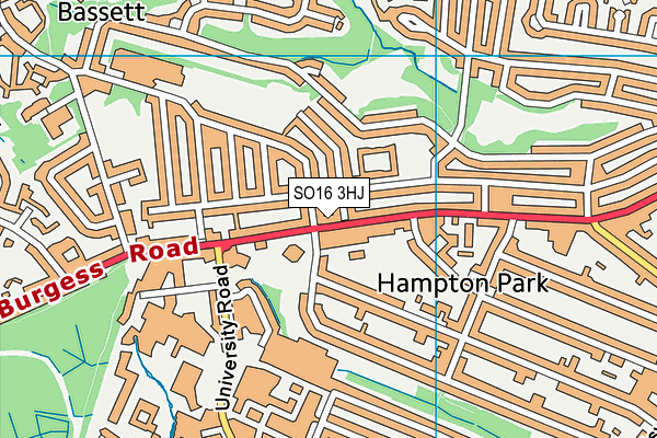 SO16 3HJ map - OS VectorMap District (Ordnance Survey)