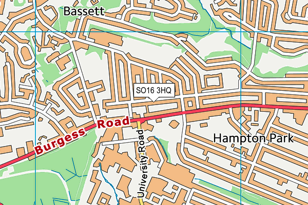 SO16 3HQ map - OS VectorMap District (Ordnance Survey)