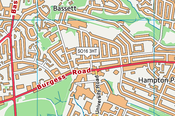 SO16 3HT map - OS VectorMap District (Ordnance Survey)