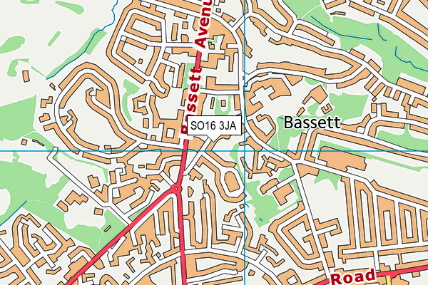 SO16 3JA map - OS VectorMap District (Ordnance Survey)