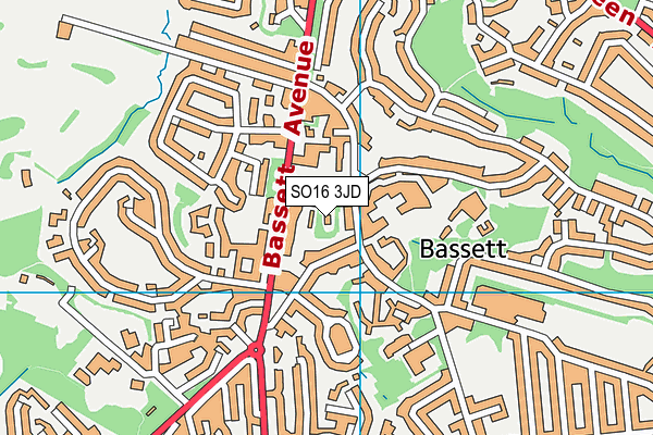 SO16 3JD map - OS VectorMap District (Ordnance Survey)