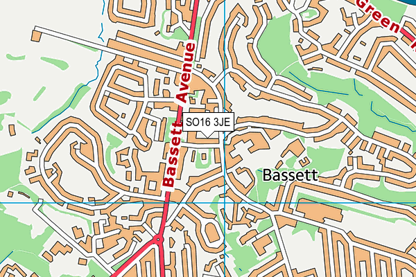 SO16 3JE map - OS VectorMap District (Ordnance Survey)