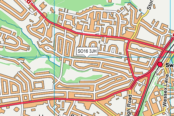 SO16 3JH map - OS VectorMap District (Ordnance Survey)