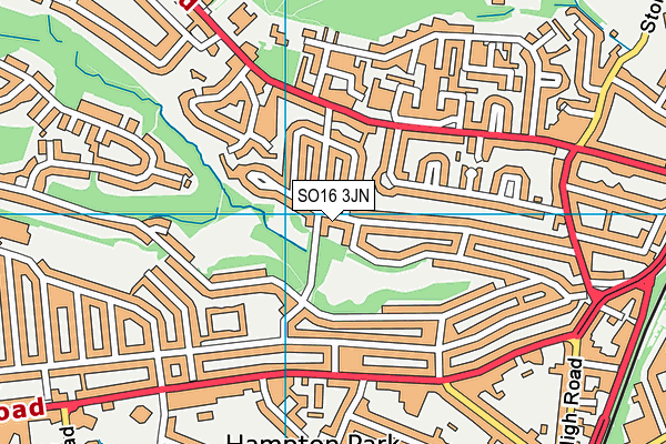 SO16 3JN map - OS VectorMap District (Ordnance Survey)