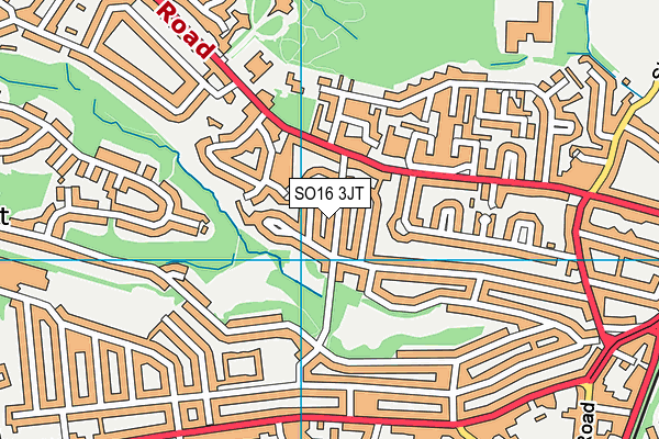 SO16 3JT map - OS VectorMap District (Ordnance Survey)