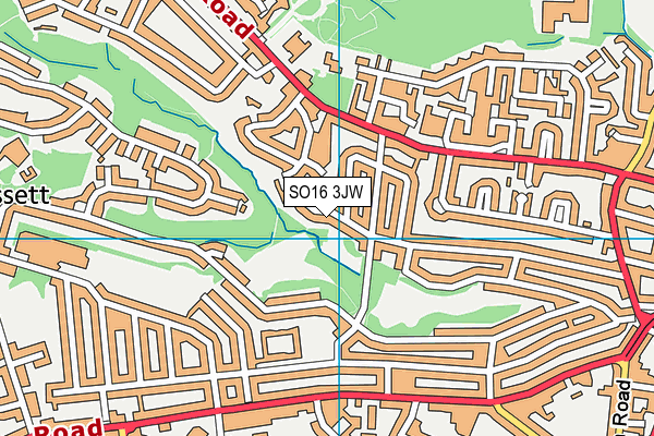 SO16 3JW map - OS VectorMap District (Ordnance Survey)