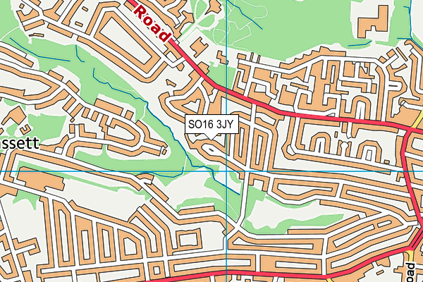 SO16 3JY map - OS VectorMap District (Ordnance Survey)