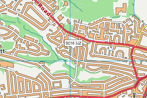 SO16 3JZ map - OS VectorMap District (Ordnance Survey)