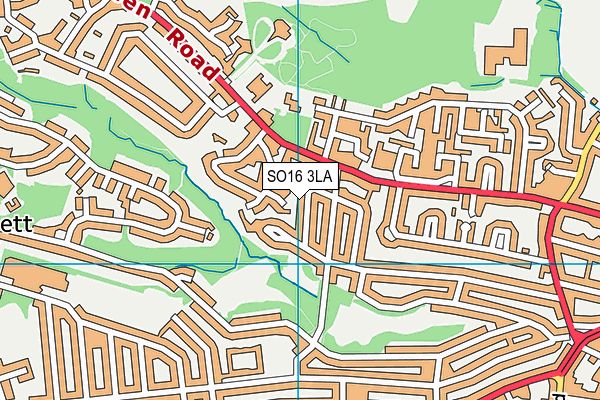 SO16 3LA map - OS VectorMap District (Ordnance Survey)