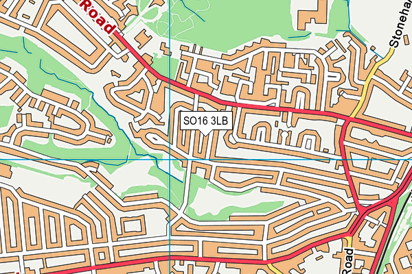 SO16 3LB map - OS VectorMap District (Ordnance Survey)