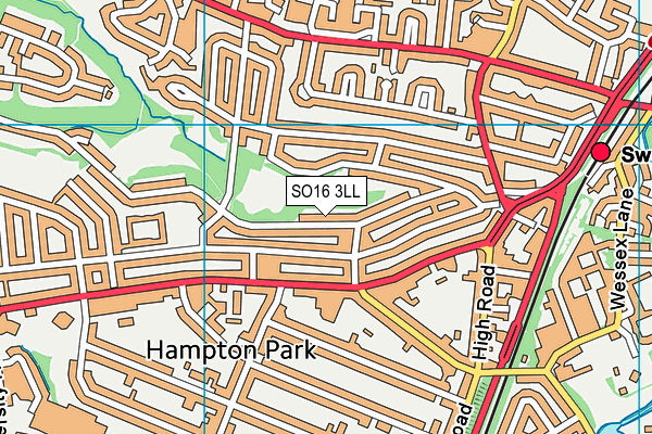 SO16 3LL map - OS VectorMap District (Ordnance Survey)