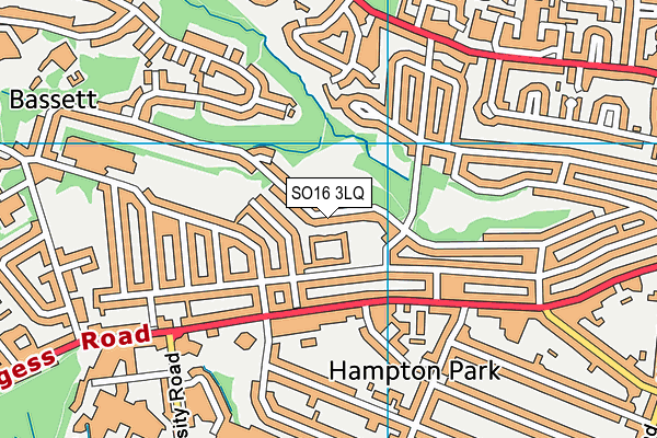 SO16 3LQ map - OS VectorMap District (Ordnance Survey)