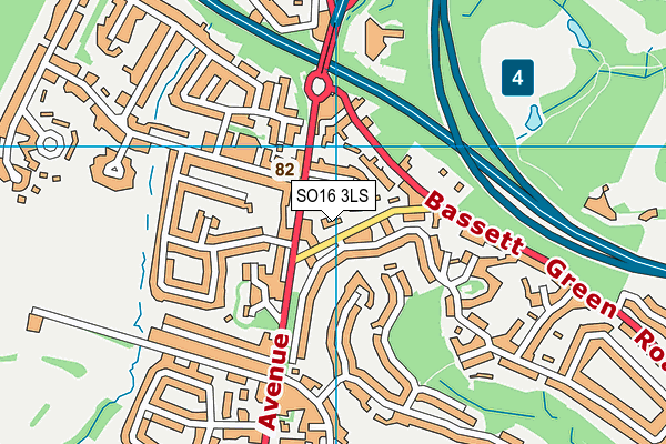 SO16 3LS map - OS VectorMap District (Ordnance Survey)