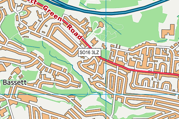 SO16 3LZ map - OS VectorMap District (Ordnance Survey)
