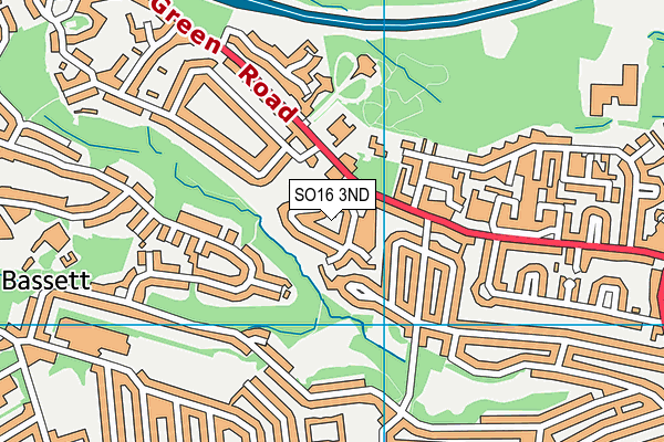 SO16 3ND map - OS VectorMap District (Ordnance Survey)