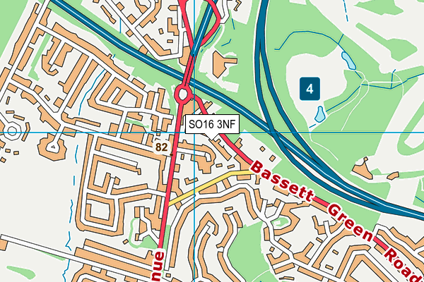 SO16 3NF map - OS VectorMap District (Ordnance Survey)