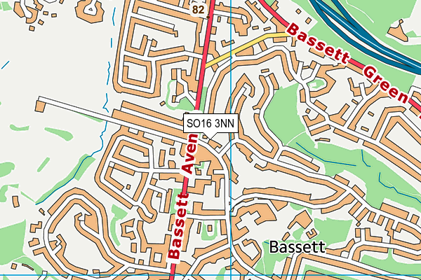 SO16 3NN map - OS VectorMap District (Ordnance Survey)