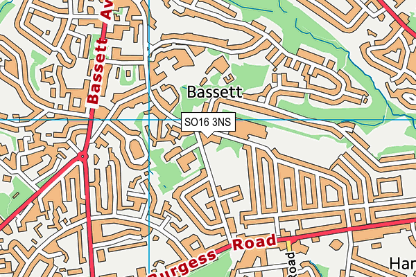 SO16 3NS map - OS VectorMap District (Ordnance Survey)