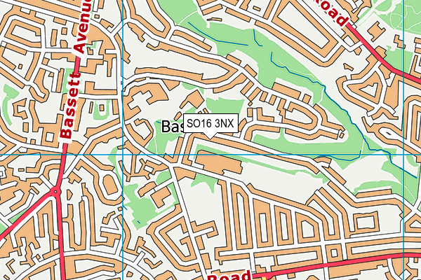 SO16 3NX map - OS VectorMap District (Ordnance Survey)