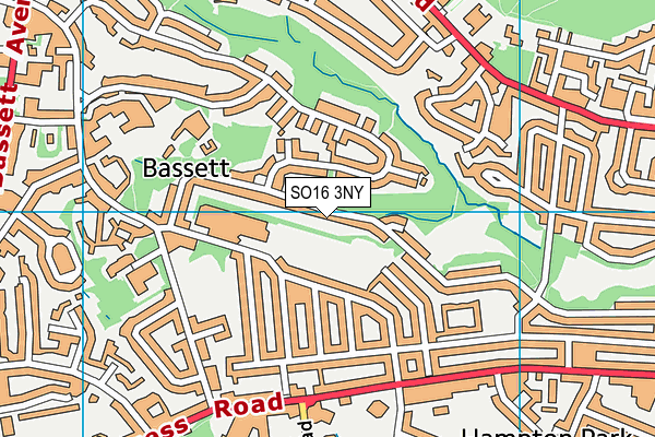 SO16 3NY map - OS VectorMap District (Ordnance Survey)