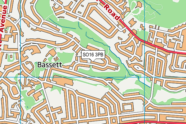 SO16 3PB map - OS VectorMap District (Ordnance Survey)