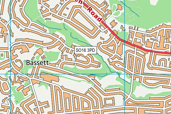 SO16 3PD map - OS VectorMap District (Ordnance Survey)