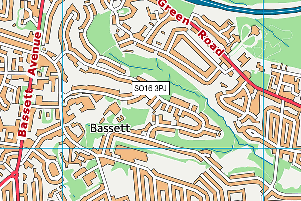 SO16 3PJ map - OS VectorMap District (Ordnance Survey)