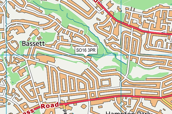 SO16 3PR map - OS VectorMap District (Ordnance Survey)