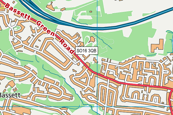 SO16 3QB map - OS VectorMap District (Ordnance Survey)