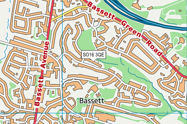 SO16 3QE map - OS VectorMap District (Ordnance Survey)