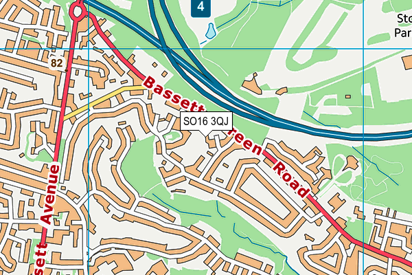 SO16 3QJ map - OS VectorMap District (Ordnance Survey)