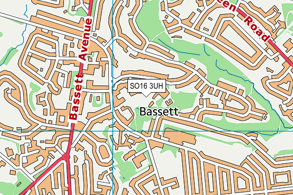 SO16 3UH map - OS VectorMap District (Ordnance Survey)