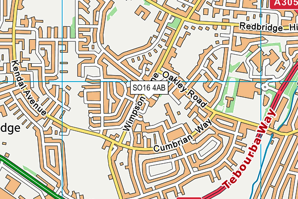 SO16 4AB map - OS VectorMap District (Ordnance Survey)