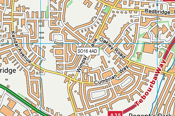 SO16 4AD map - OS VectorMap District (Ordnance Survey)
