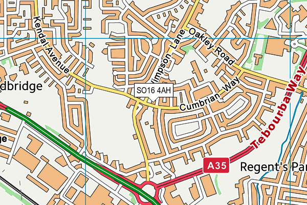 SO16 4AH map - OS VectorMap District (Ordnance Survey)