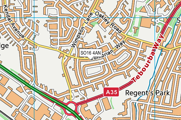 SO16 4AN map - OS VectorMap District (Ordnance Survey)