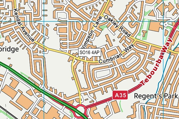 SO16 4AP map - OS VectorMap District (Ordnance Survey)