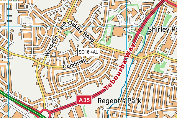 SO16 4AU map - OS VectorMap District (Ordnance Survey)