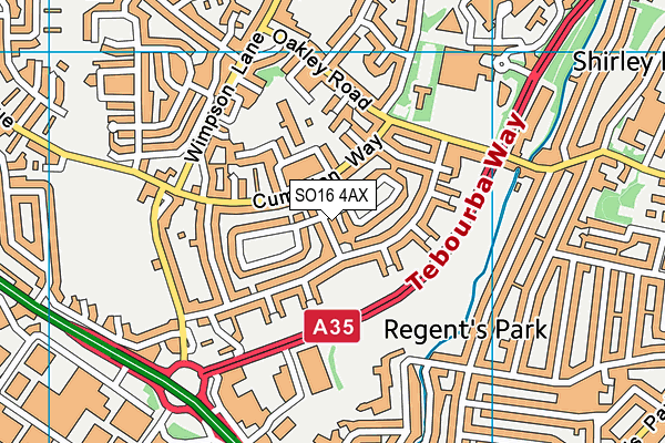 SO16 4AX map - OS VectorMap District (Ordnance Survey)