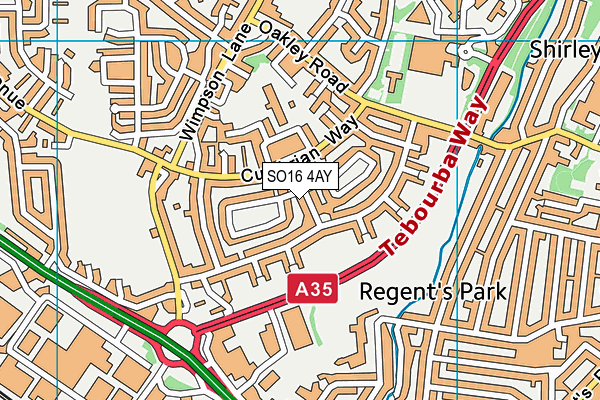 SO16 4AY map - OS VectorMap District (Ordnance Survey)