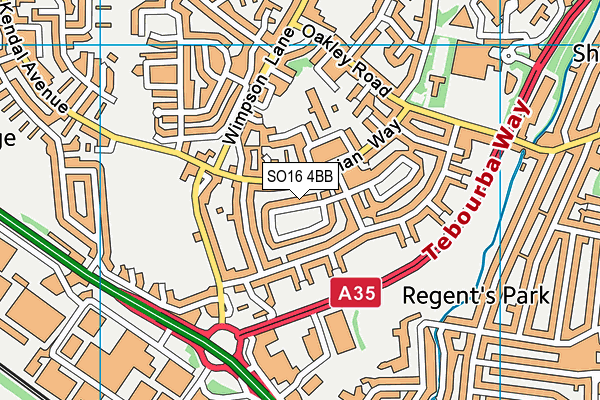 SO16 4BB map - OS VectorMap District (Ordnance Survey)