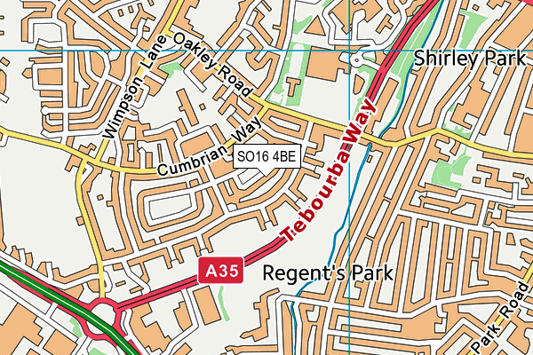 SO16 4BE map - OS VectorMap District (Ordnance Survey)