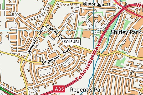 SO16 4BJ map - OS VectorMap District (Ordnance Survey)