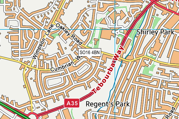 SO16 4BN map - OS VectorMap District (Ordnance Survey)