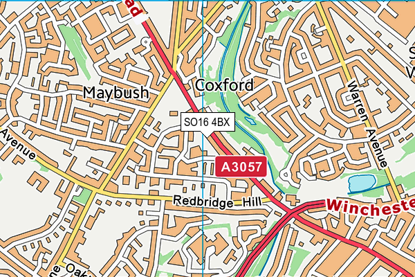 SO16 4BX map - OS VectorMap District (Ordnance Survey)