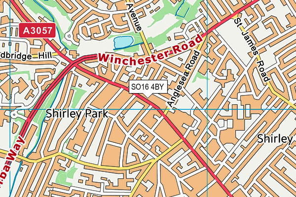 SO16 4BY map - OS VectorMap District (Ordnance Survey)