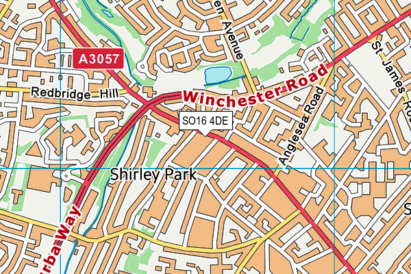 SO16 4DE map - OS VectorMap District (Ordnance Survey)