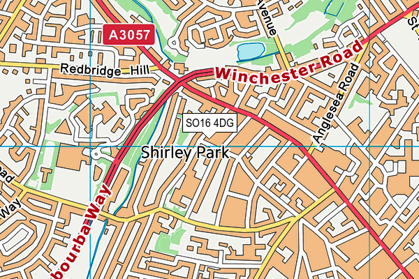 SO16 4DG map - OS VectorMap District (Ordnance Survey)