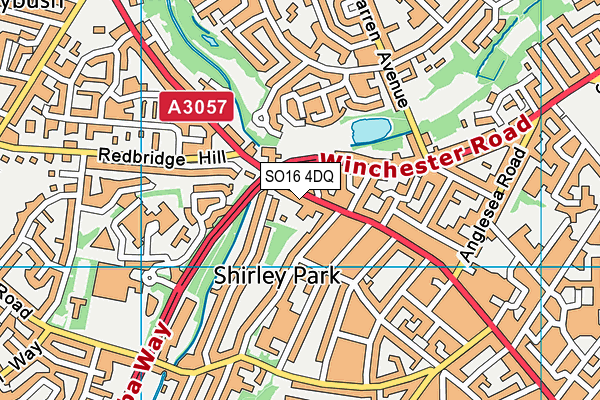 SO16 4DQ map - OS VectorMap District (Ordnance Survey)